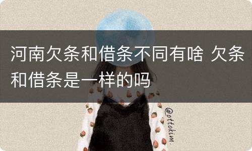 河南欠条和借条不同有啥 欠条和借条是一样的吗