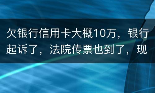 欠银行信用卡大概10万，银行起诉了，法院传票也到了，现在还不起