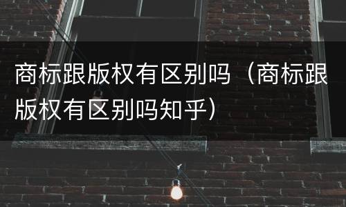 商标跟版权有区别吗（商标跟版权有区别吗知乎）