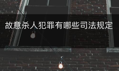 故意杀人犯罪有哪些司法规定