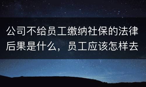 公司不给员工缴纳社保的法律后果是什么，员工应该怎样去应对