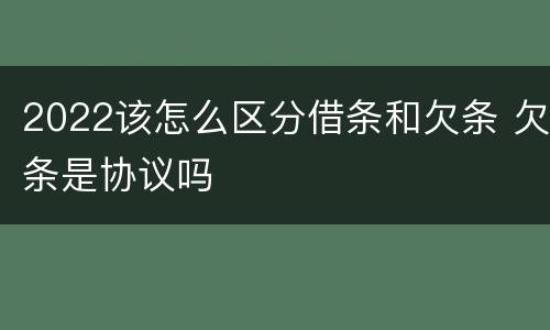 2022该怎么区分借条和欠条 欠条是协议吗
