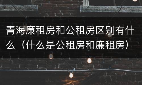 青海廉租房和公租房区别有什么（什么是公租房和廉租房）