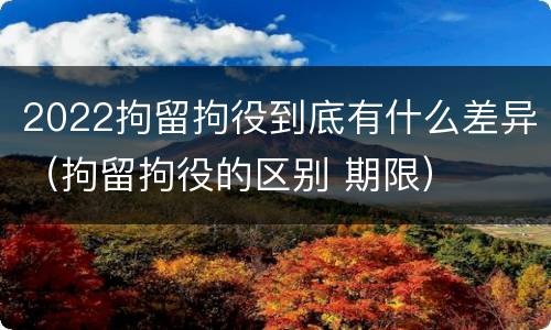 2022拘留拘役到底有什么差异（拘留拘役的区别 期限）