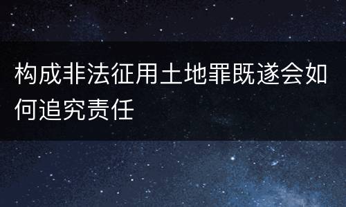 构成非法征用土地罪既遂会如何追究责任