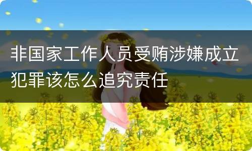 非国家工作人员受贿涉嫌成立犯罪该怎么追究责任