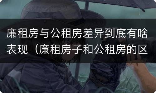 廉租房与公租房差异到底有啥表现（廉租房子和公租房的区别）