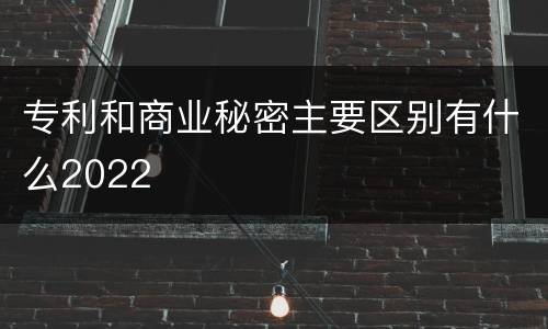 专利和商业秘密主要区别有什么2022