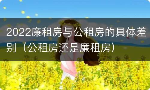 2022廉租房与公租房的具体差别（公租房还是廉租房）