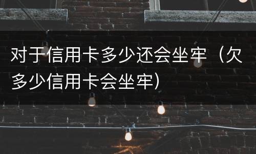 对于信用卡多少还会坐牢（欠多少信用卡会坐牢）