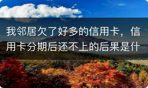 我邻居欠了好多的信用卡，信用卡分期后还不上的后果是什么的啊