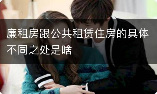 廉租房跟公共租赁住房的具体不同之处是啥
