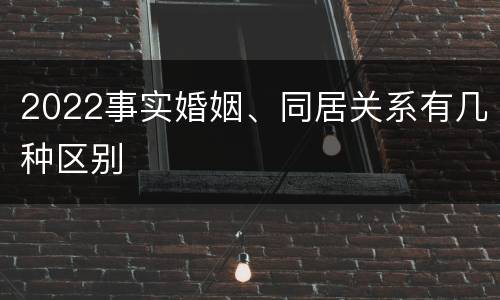 2022事实婚姻、同居关系有几种区别