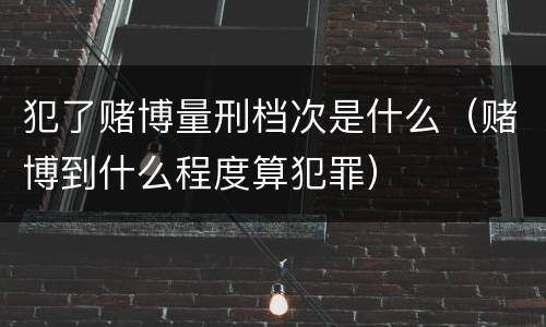 犯了赌博量刑档次是什么（赌博到什么程度算犯罪）