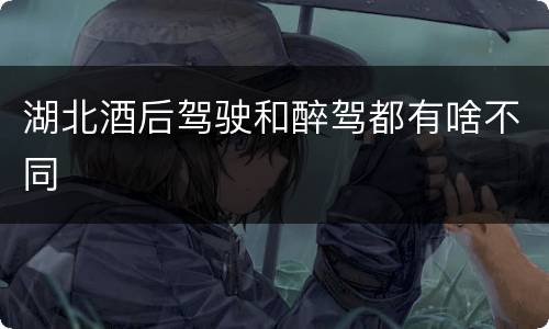 湖北酒后驾驶和醉驾都有啥不同