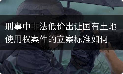 刑事中非法低价出让国有土地使用权案件的立案标准如何