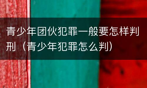 青少年团伙犯罪一般要怎样判刑（青少年犯罪怎么判）