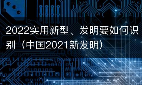 2022实用新型、发明要如何识别（中国2021新发明）