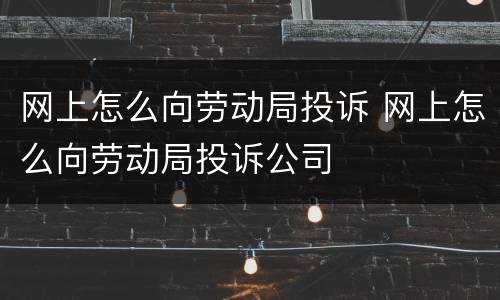 网上怎么向劳动局投诉 网上怎么向劳动局投诉公司