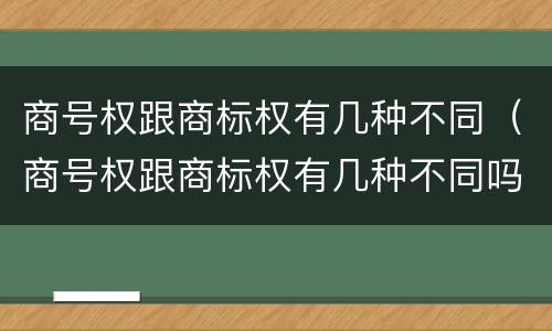 商号权跟商标权有几种不同（商号权跟商标权有几种不同吗）