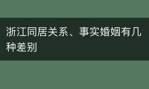 浙江同居关系、事实婚姻有几种差别
