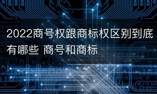 2022商号权跟商标权区别到底有哪些 商号和商标