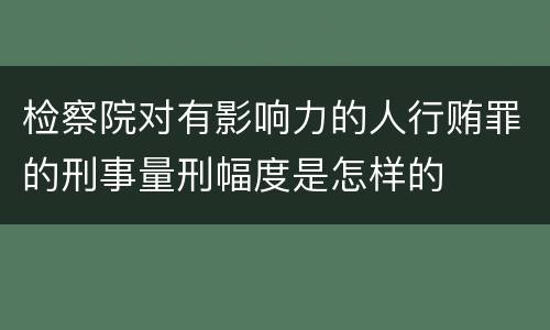 检察院对有影响力的人行贿罪的刑事量刑幅度是怎样的