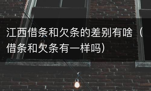 江西借条和欠条的差别有啥（借条和欠条有一样吗）