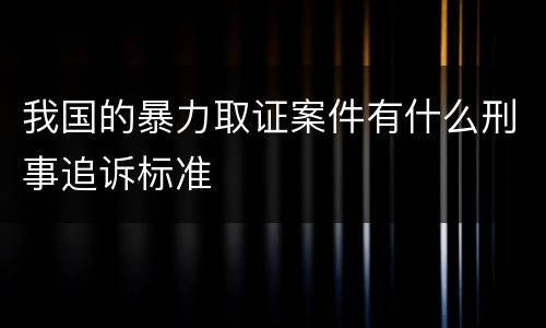 我国的暴力取证案件有什么刑事追诉标准