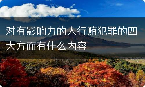 对有影响力的人行贿犯罪的四大方面有什么内容