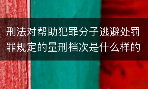 刑法对帮助犯罪分子逃避处罚罪规定的量刑档次是什么样的