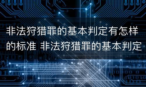 非法狩猎罪的基本判定有怎样的标准 非法狩猎罪的基本判定有怎样的标准呢