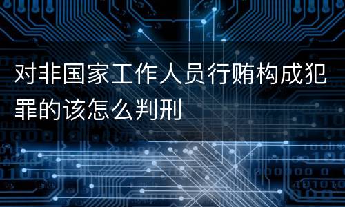 对非国家工作人员行贿构成犯罪的该怎么判刑