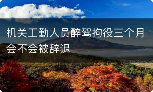 机关工勤人员醉驾拘役三个月会不会被辞退