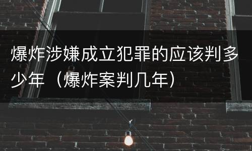 爆炸涉嫌成立犯罪的应该判多少年（爆炸案判几年）