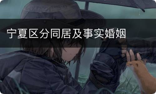 宁夏区分同居及事实婚姻