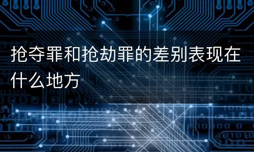 抢夺罪和抢劫罪的差别表现在什么地方
