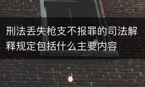 刑法丢失枪支不报罪的司法解释规定包括什么主要内容