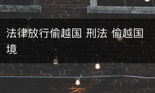 法律放行偷越国 刑法 偷越国境