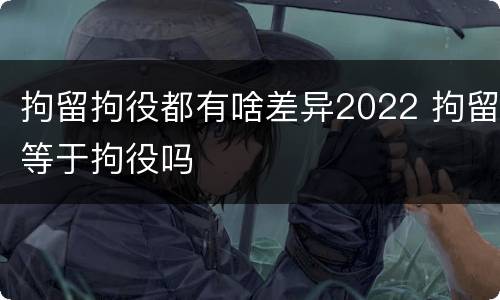 拘留拘役都有啥差异2022 拘留等于拘役吗