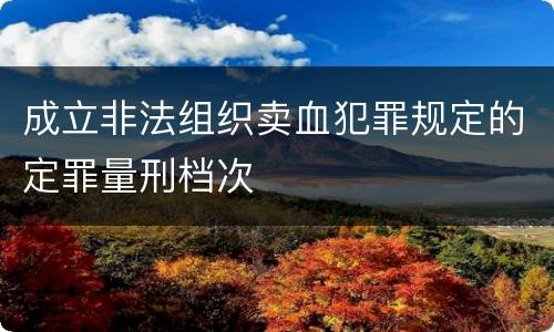 成立非法组织卖血犯罪规定的定罪量刑档次