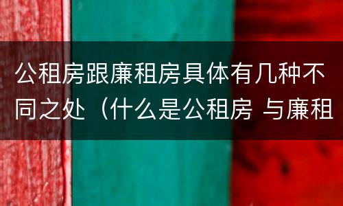 公租房跟廉租房具体有几种不同之处（什么是公租房 与廉租房有什么区别）