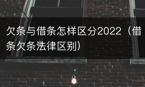 欠条与借条怎样区分2022（借条欠条法律区别）