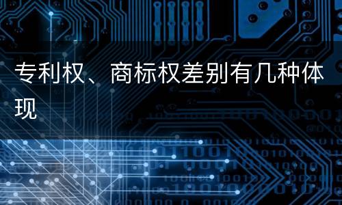 专利权、商标权差别有几种体现