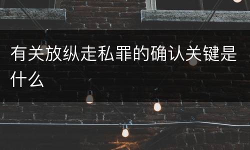 有关放纵走私罪的确认关键是什么