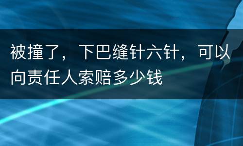 被撞了，下巴缝针六针，可以向责任人索赔多少钱