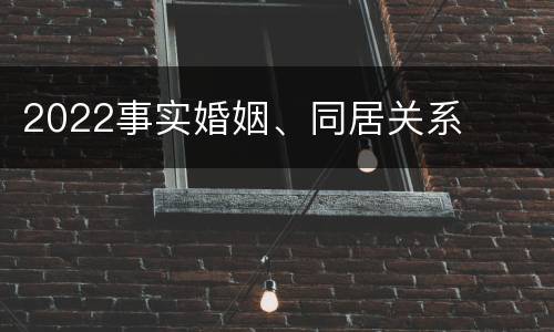 2022事实婚姻、同居关系