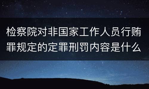 检察院对非国家工作人员行贿罪规定的定罪刑罚内容是什么