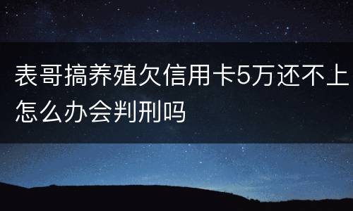 表哥搞养殖欠信用卡5万还不上怎么办会判刑吗