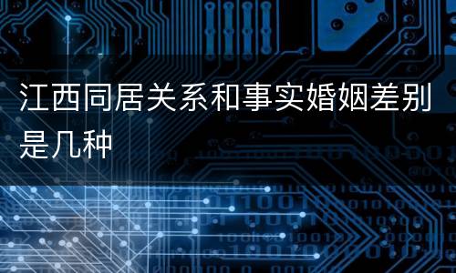 江西同居关系和事实婚姻差别是几种